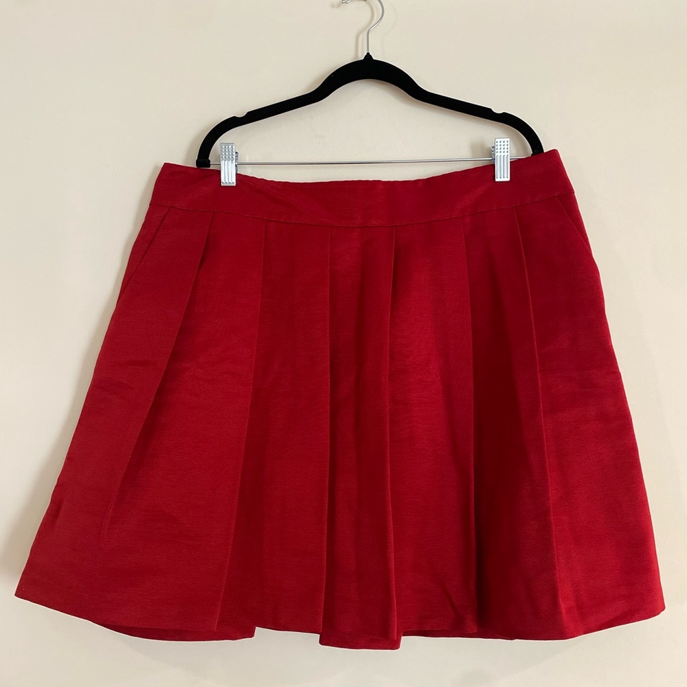 Red Pleated Skirt